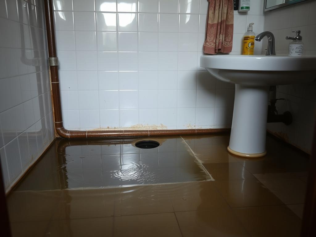 Kamar mandi tergenang air karena saluran pipa mampet Kamar mandi tergenang air karena saluran pipa mampet